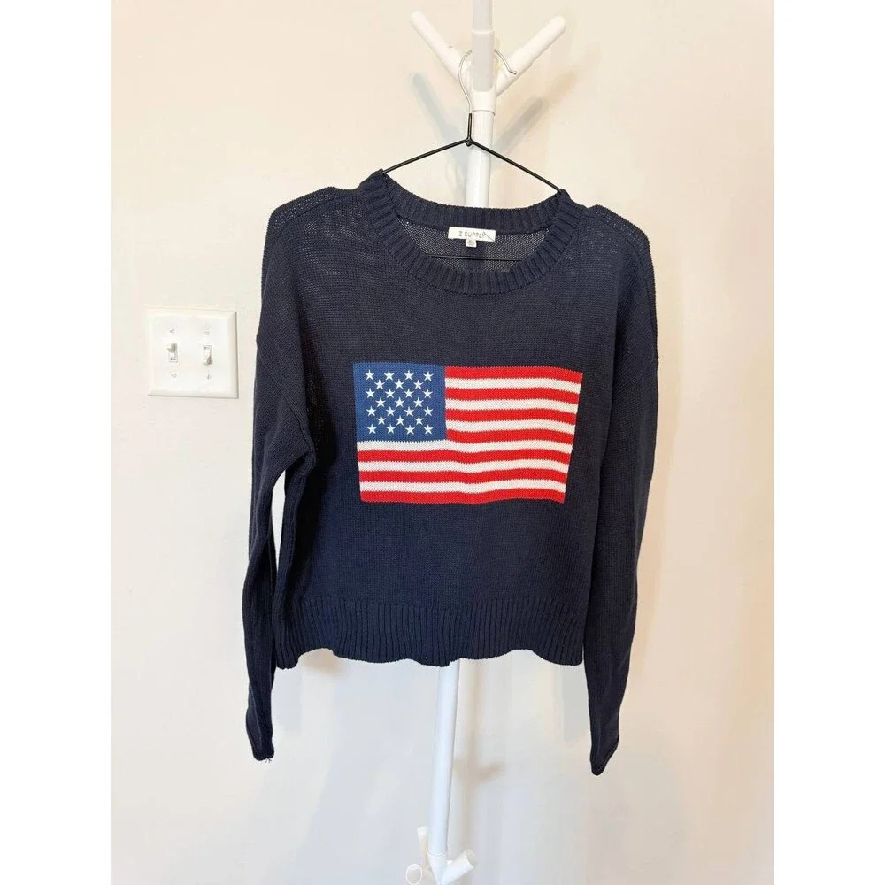 Z Supply Navy Cotton Sienna Patriot Sweater – Size XS – NWT – $64 - Picture 7 of 9